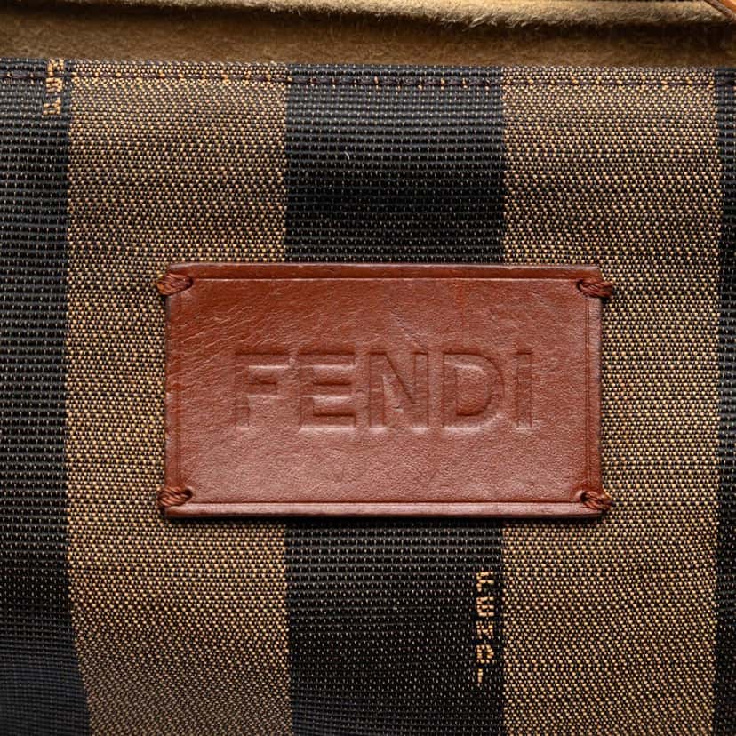 Fendi Medium Pequin Canvas Roll Tote Brown Good condition - Box View