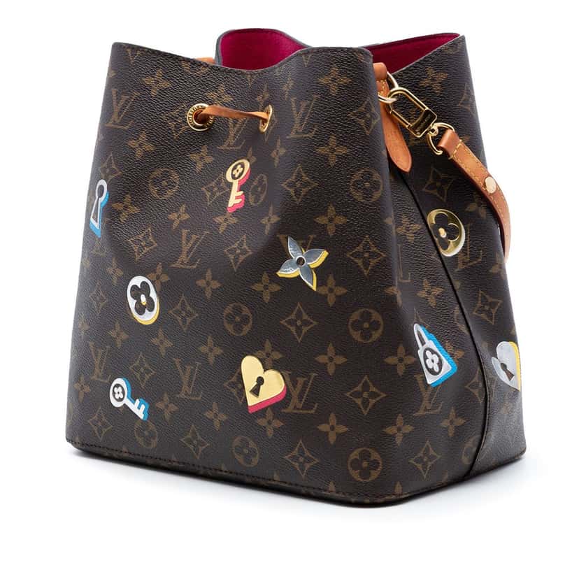 Louis Vuitton Monogram Love Lock Neonoe MM Brown Very good condition - Back View