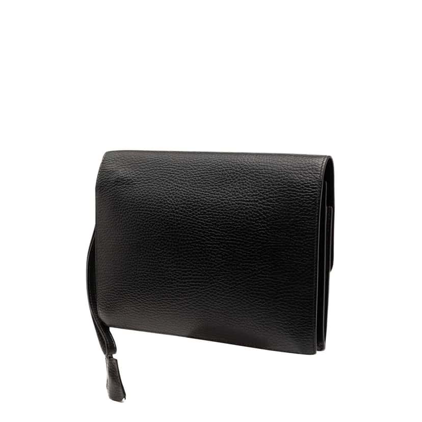 Hermès Ardennes Jet Pochette Clutch Black Leather Very good condition - Back View