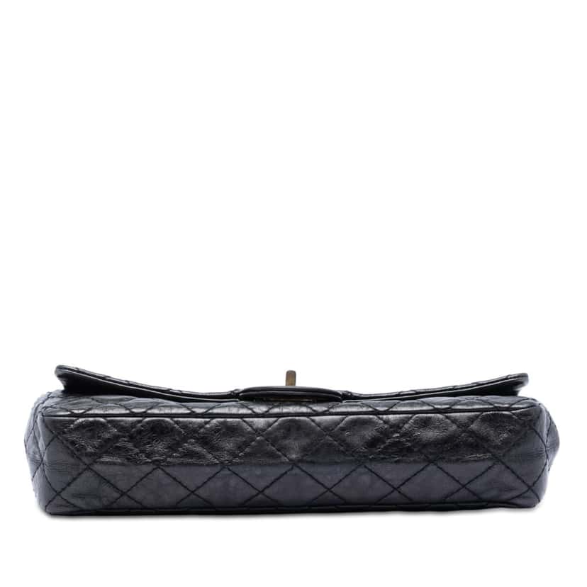 Chanel Quilted Glazed Calfskin Reissue 2.55 East West Flap Black Leather Very good condition - Inside View