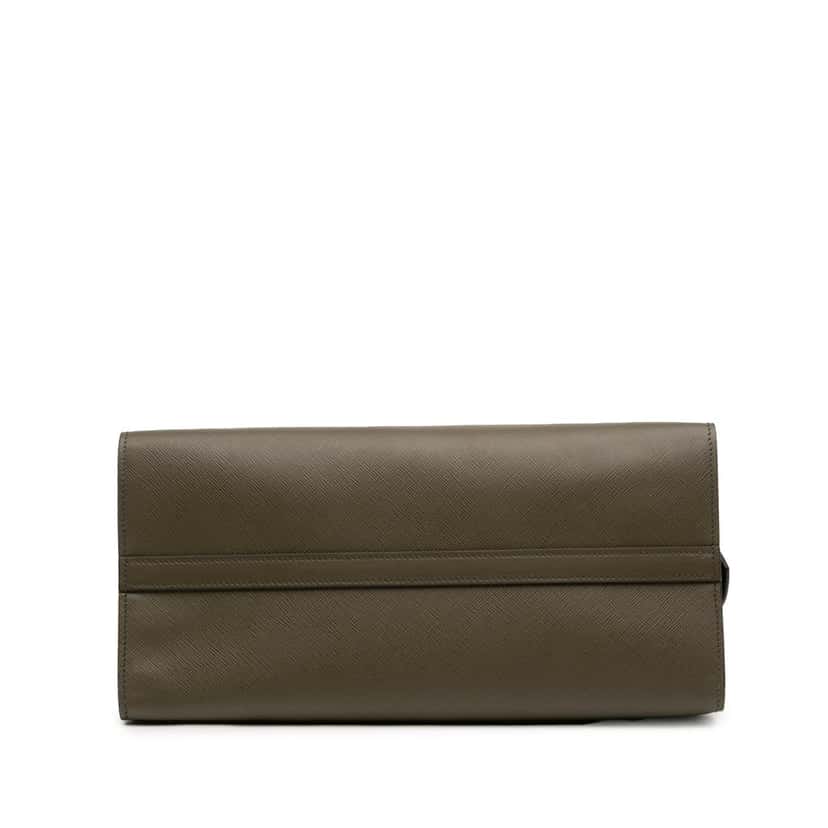 Prada Saffiano And City Calf Esplanade Satchel Green Leather Very good condition - Inside View