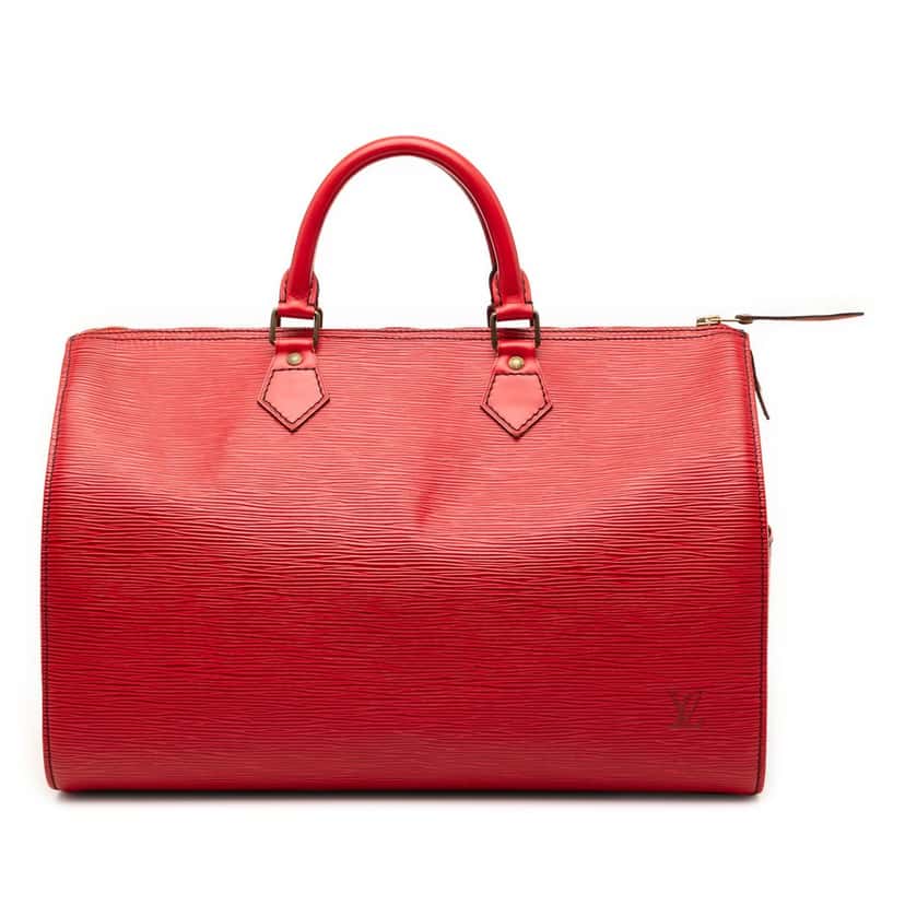 Louis Vuitton Epi Speedy 35 Red Leather Very good condition - Front View