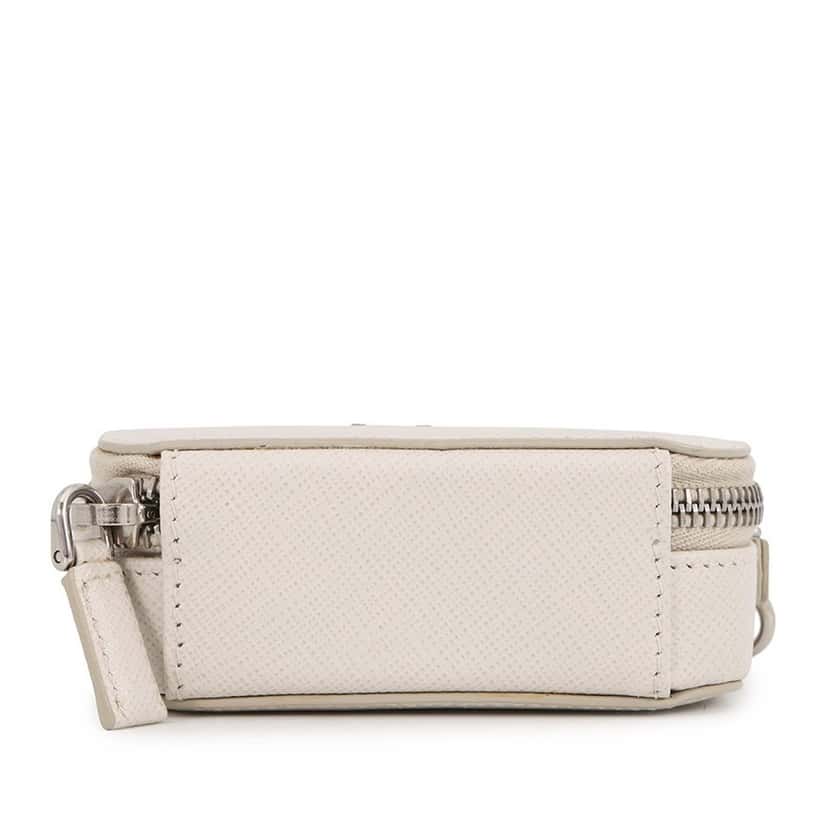 Prada Mini Saffiano Pouch Crossbody White Leather Very good condition - Inside View