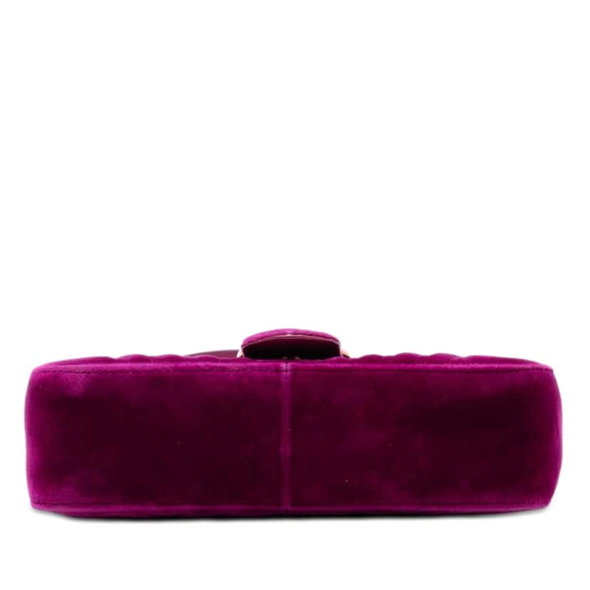 Gucci Medium GG Marmont Matelasse Velvet Shoulder Bag Purple Very good condition - Inside View