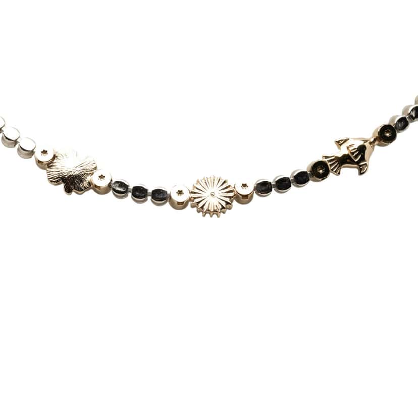 Chanel CC Gold Plated and Brass Strass Charm Necklace Gold Metal Very good condition - Back View