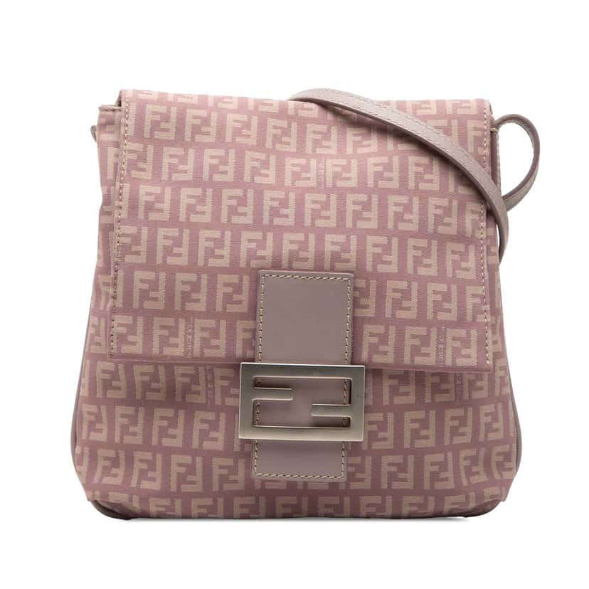 Fendi Zucchino Canvas Crossbody Purple Very good condition - Front View