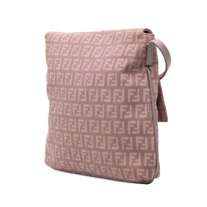 Fendi Zucchino Canvas Crossbody Purple Very good condition - Back View