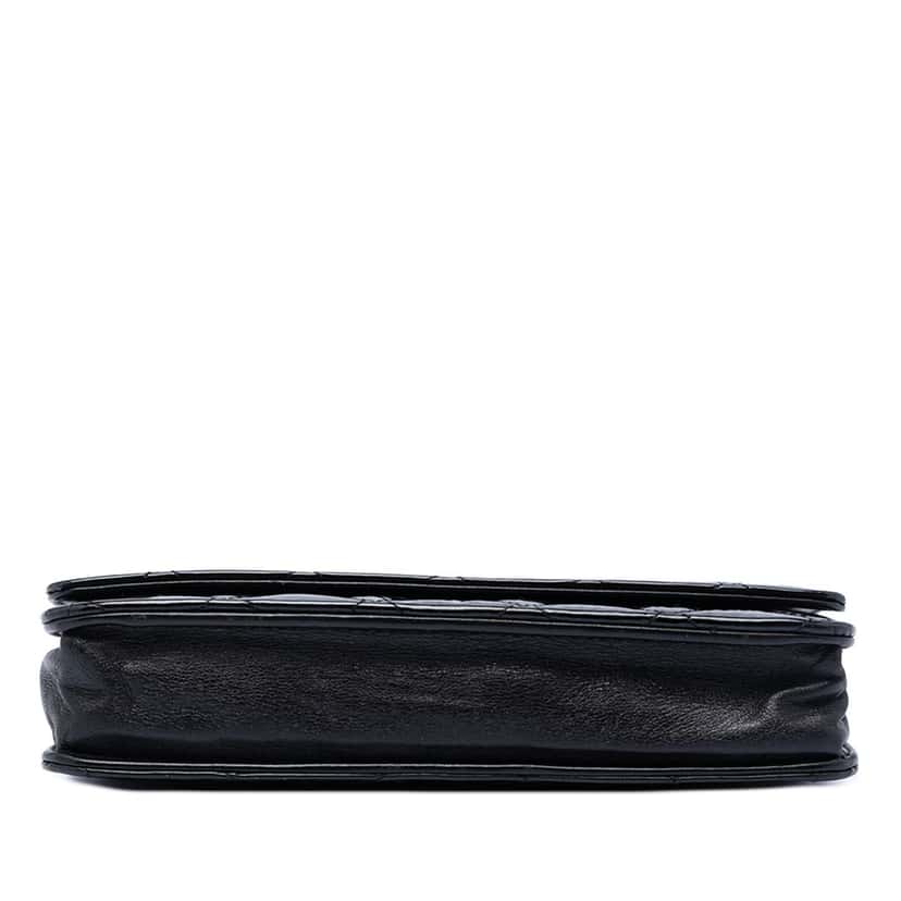 Chanel CC Quilted Patent Wallet On Chain Black Leather Very good condition - Inside View