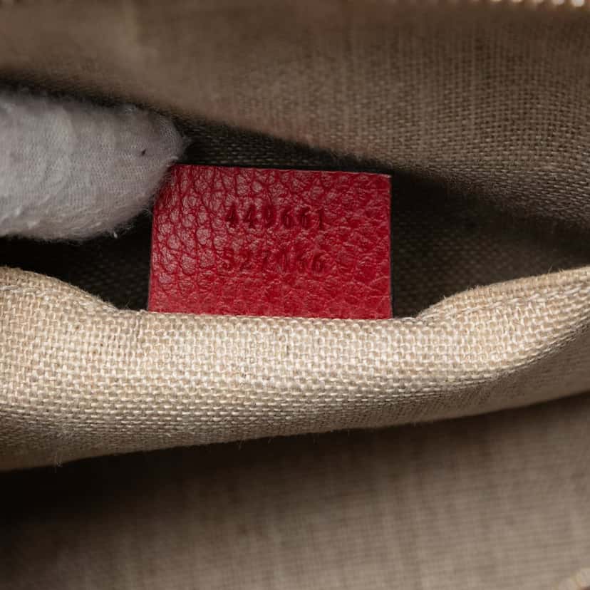 Gucci Mini Leather GG Charm Dome Satchel Red Leather Very good condition - Box View