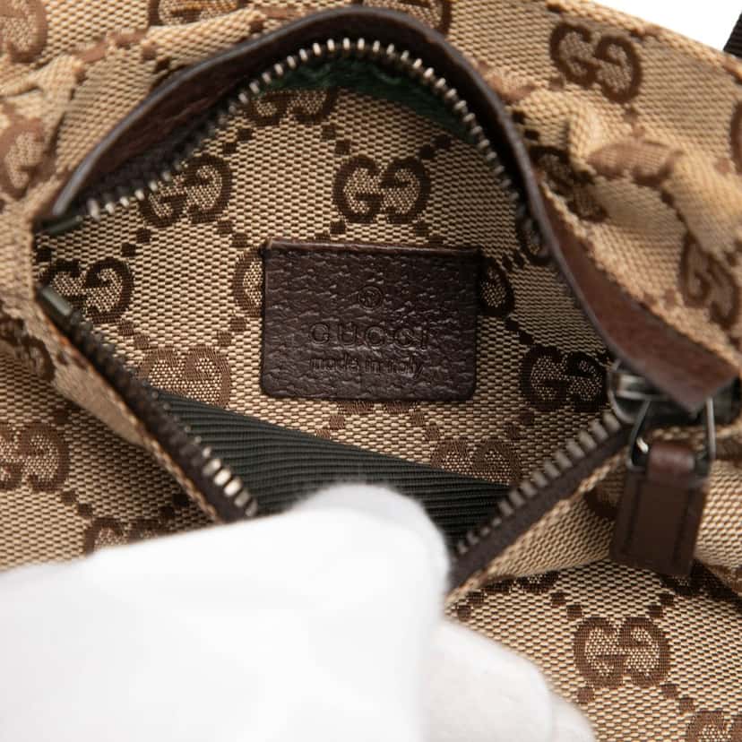 Gucci GG Canvas Double Pocket Belt Bag Beige Very good condition - Box View