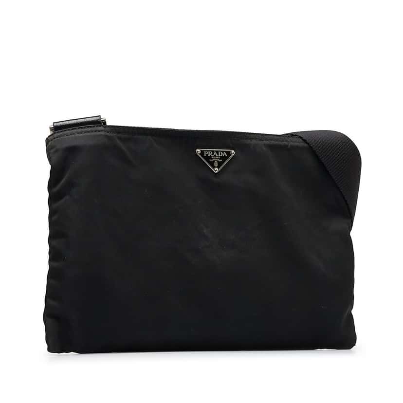 Prada Tessuto Zip Top Crossbody Black Very good condition - Back View