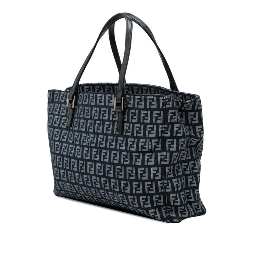 Fendi Zucchino Canvas Tote Blue Very good condition - Back View