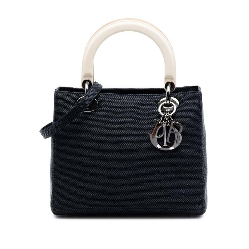 Dior Medium Nylon Lady Dior Blue Very good condition - Front View