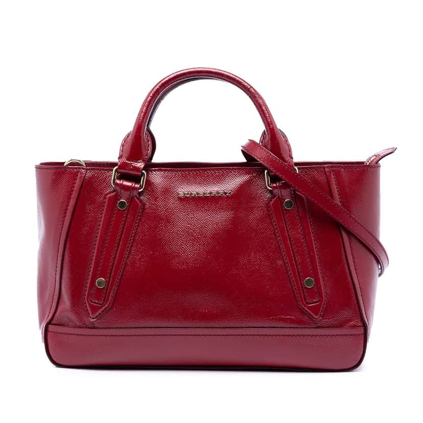 Burberry Patent Somerford Convertible Tote Red Leather Very good condition - Front View