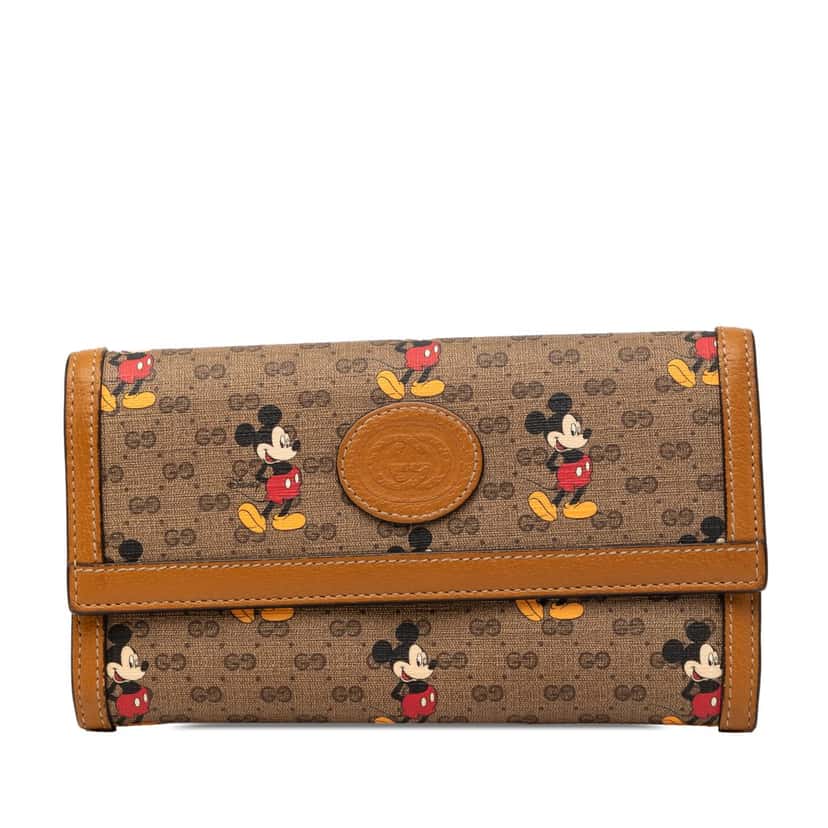 Gucci Disney Micro GG Supreme Mickey Mouse Continental Wallet Brown Very good condition - Front View