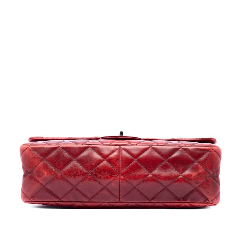 Chanel Quilted Lambskin Reissue 2.55 Double Flap 227 Red Leather Very good condition - Inside View