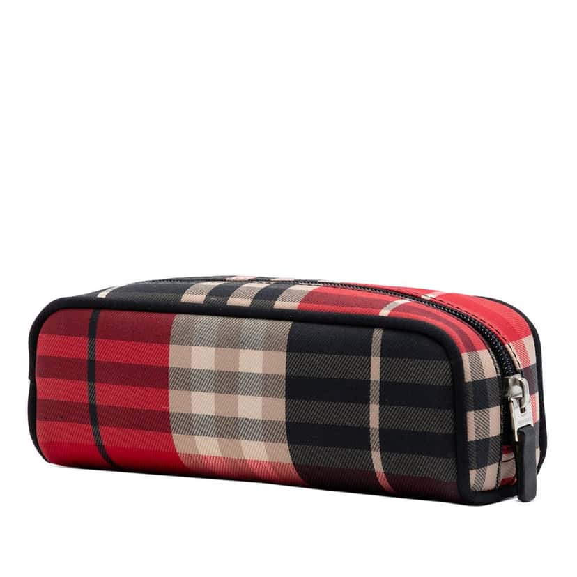 Burberry Exploded Check Canvas Pouch Red Very good condition - Back View