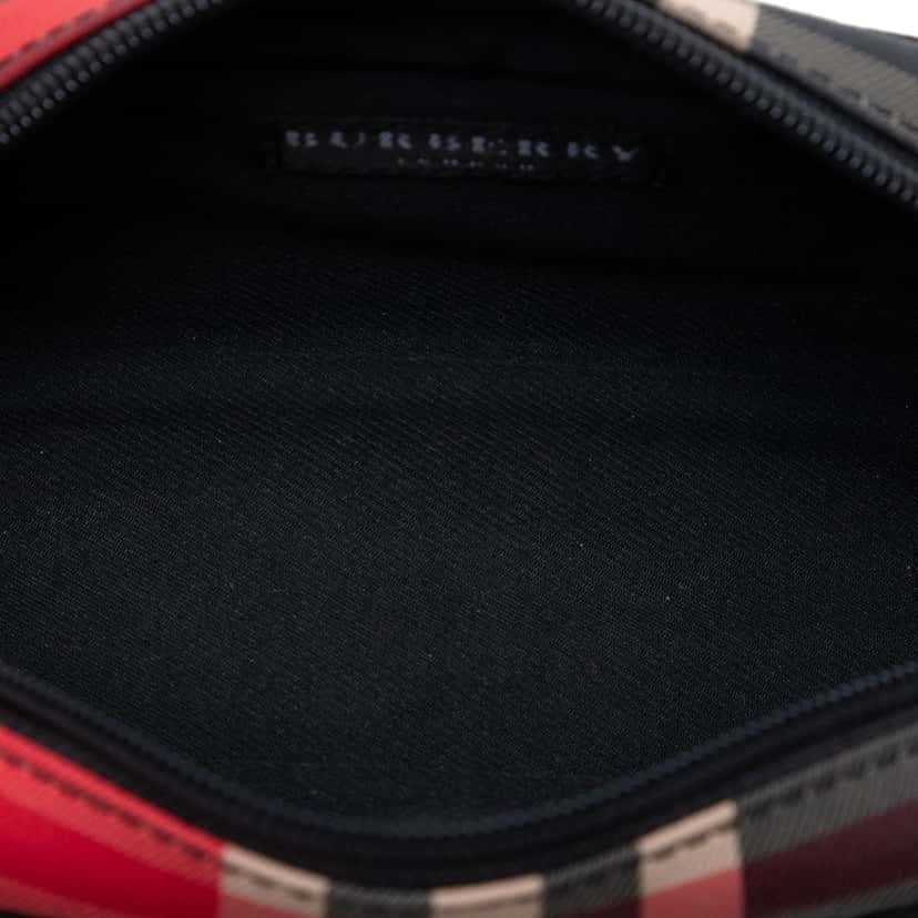 Burberry Exploded Check Canvas Pouch Red Very good condition - Model View
