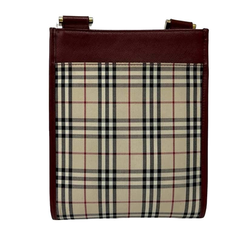 Burberry House Check Canvas Crossbody Beige Very good condition - Back View