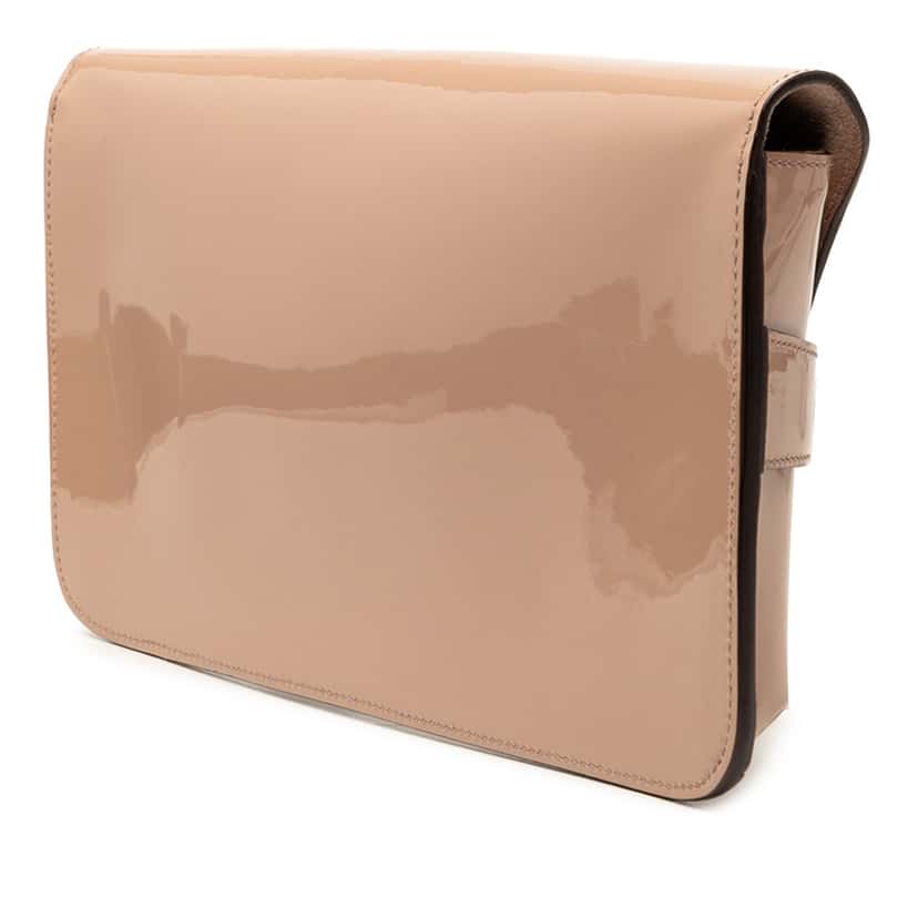 Gucci Patent Bright Bit Clutch Brown Leather Very good condition - Back View