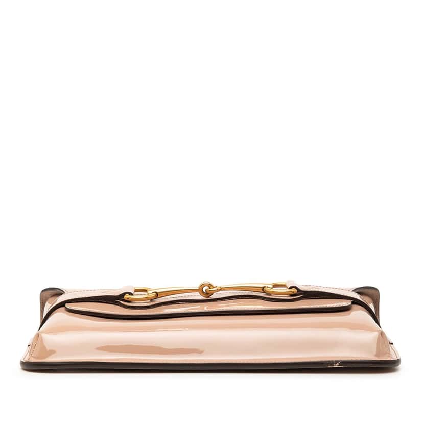 Gucci Patent Bright Bit Clutch Brown Leather Very good condition - Inside View