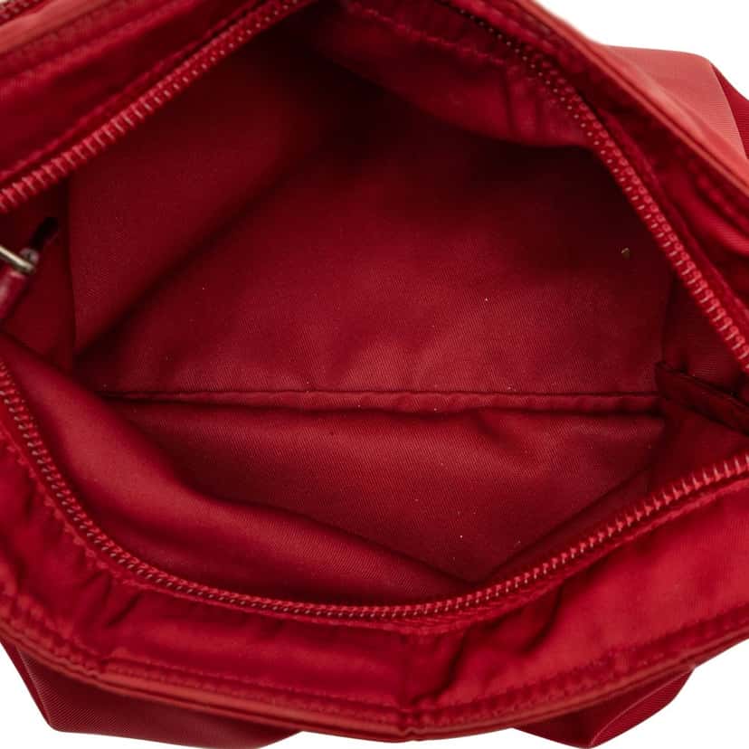 Prada Tessuto Zip Top Crossbody Red Very good condition - Model View