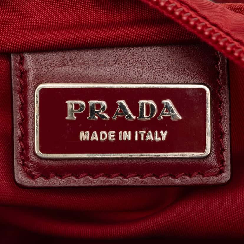 Prada Tessuto Zip Top Crossbody Red Very good condition - Box View