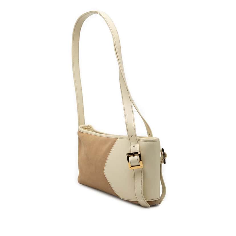 LOEWE Suede Anagram Switching Shoulder Bag Beige Leather Very good condition - Back View