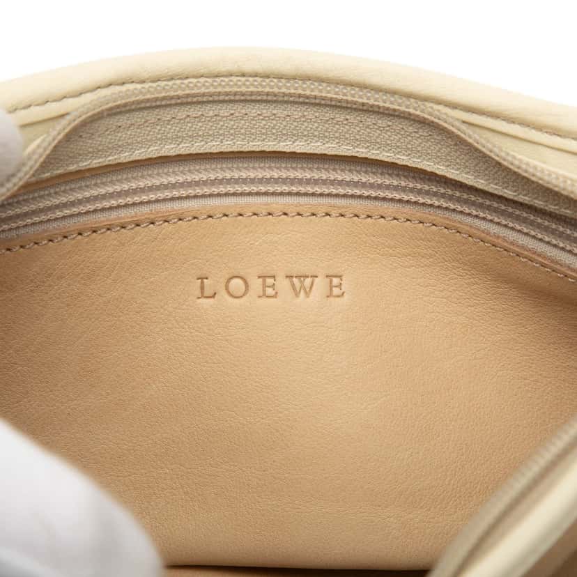 LOEWE Suede Anagram Switching Shoulder Bag Beige Leather Very good condition - Box View