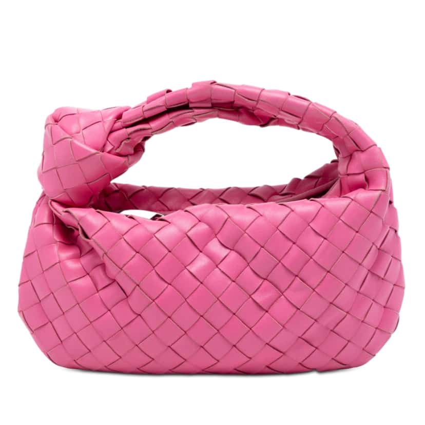 Bottega Veneta Mini Nappa Intrecciato Jodie Pink Leather Very good condition - Front View