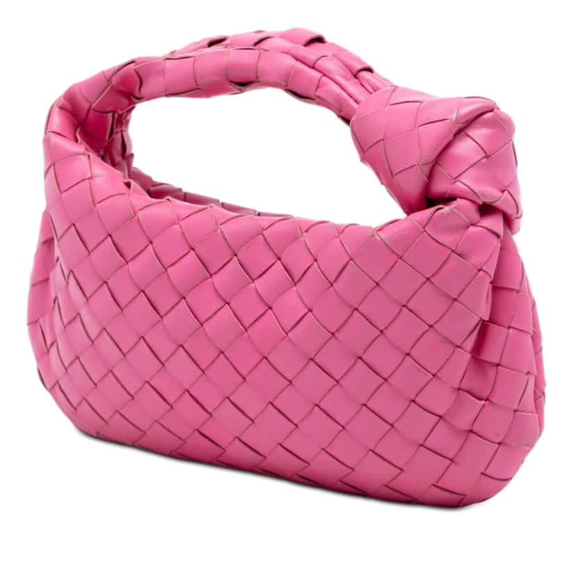 Bottega Veneta Mini Nappa Intrecciato Jodie Pink Leather Very good condition - Back View