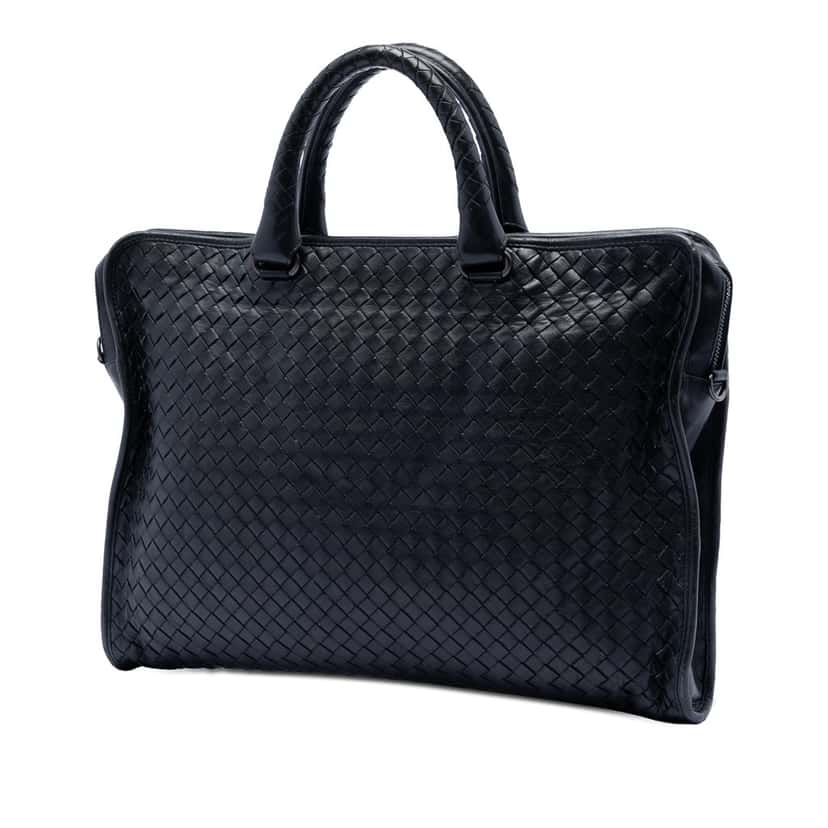 Bottega Veneta Nappa Intrecciato Business Bag Black Leather Very good condition - Back View