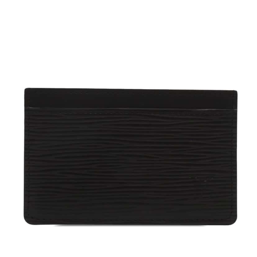 Louis Vuitton Epi Card Holder Black Leather Very good condition - Front View