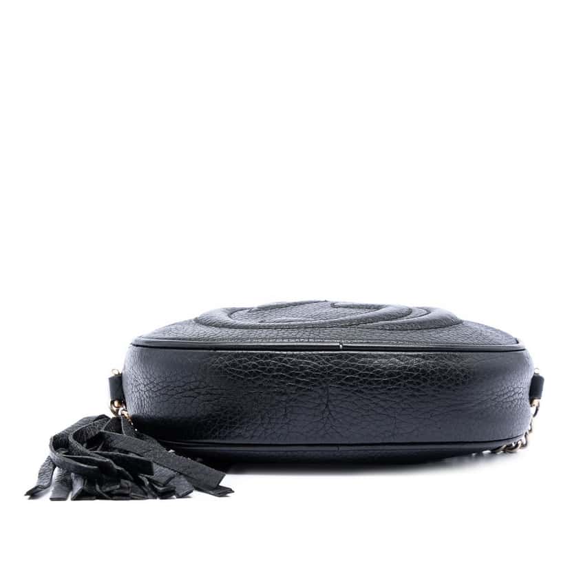 Gucci Mini Pebbled Calfskin Soho Chain Crossbody Black Leather Very good condition - Inside View