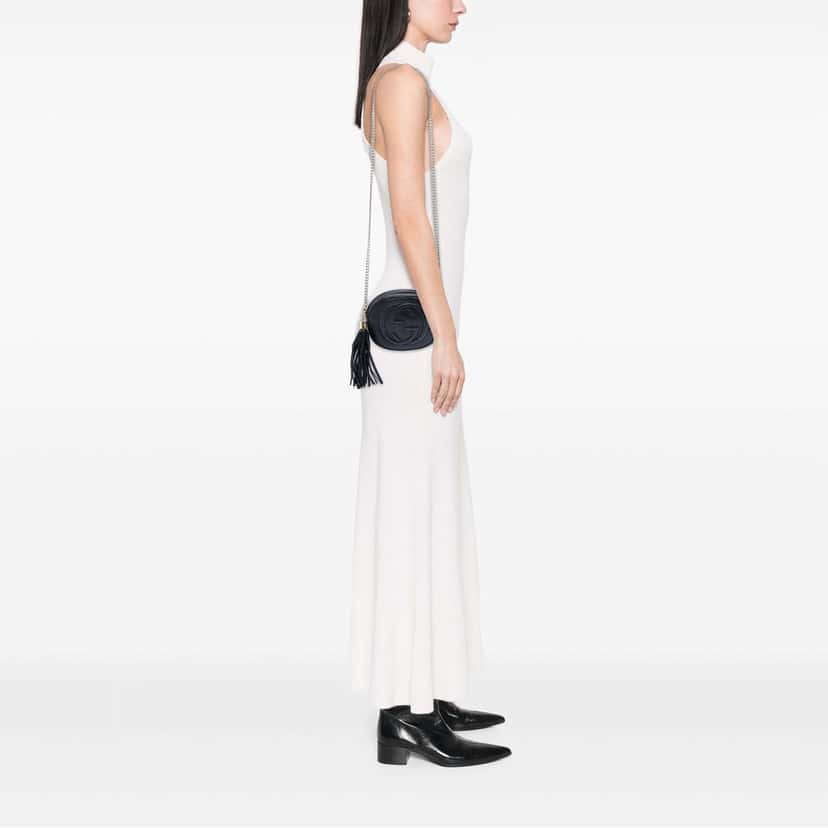 Gucci Mini Pebbled Calfskin Soho Chain Crossbody Black Leather Very good condition - Box View
