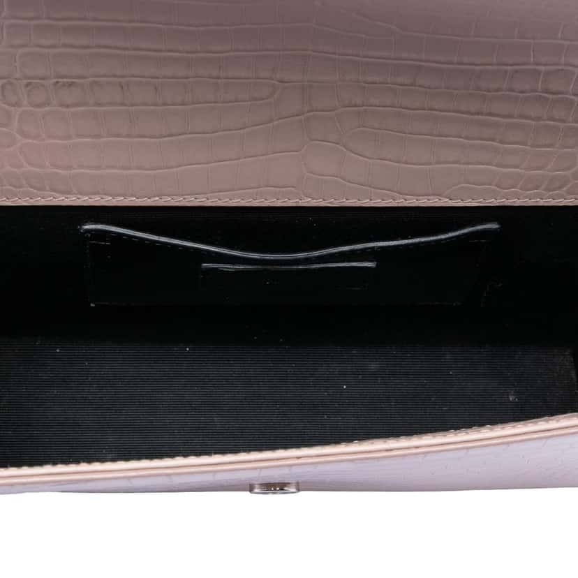 Saint Laurent Medium Croc Embossed Leather Kate Tassel Crossbody Pink Leather Very good condition - Model View