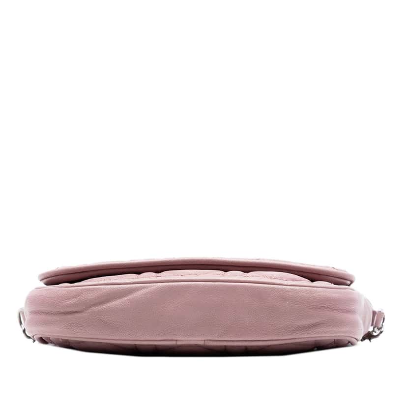 Dior Mini Lambskin Cannage Lady Dior Chain Crossbody Pink Leather Very good condition - Inside View