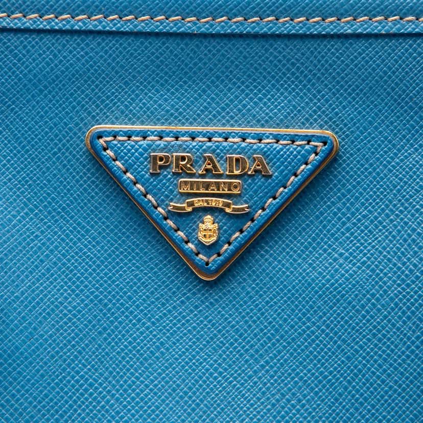 Prada Saffiano Lux Shopping Tote Blue Leather Very good condition - Box View