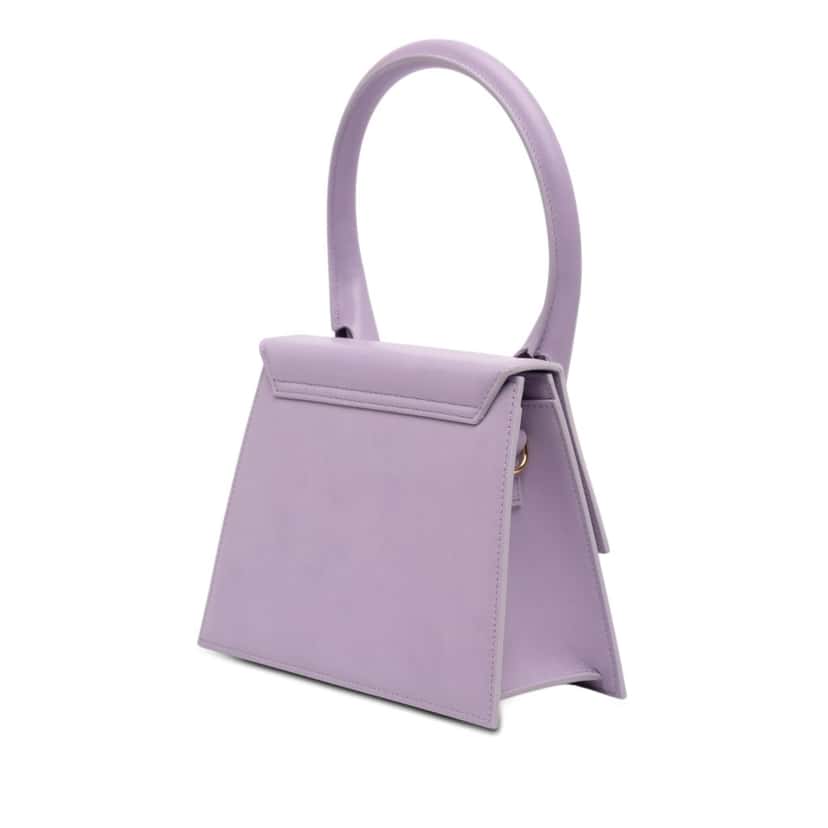 Jacquemus Smooth Calfskin Le Grand Chiquito Purple Leather Very good condition - Back View