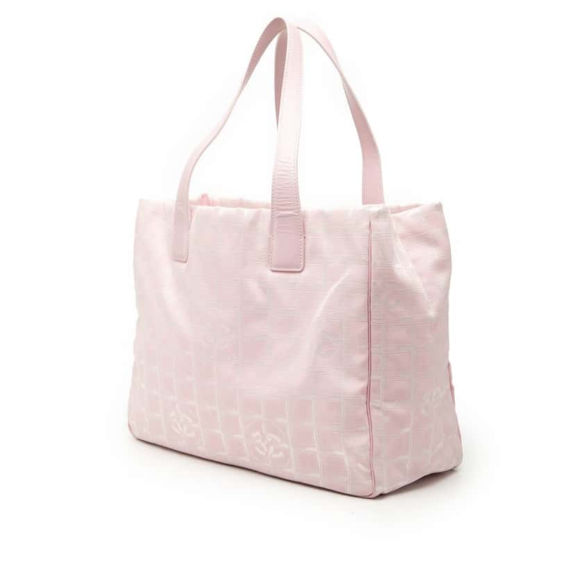 Chanel New Travel Line Nylon Tote Pink Very good condition - Back View