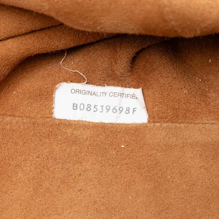 Bottega Veneta Crackled Calfskin The Pouch Beige Leather Very good condition - Box View