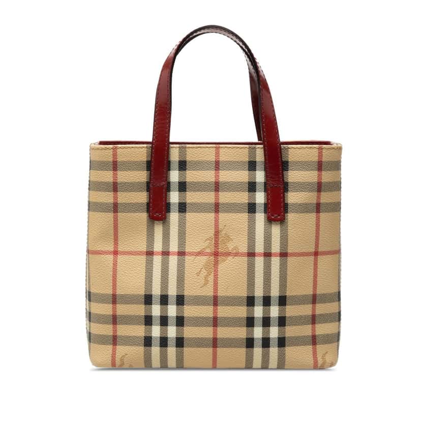 Burberry Haymarket Check Coated Canvas Handbag Beige Very good condition - Front View