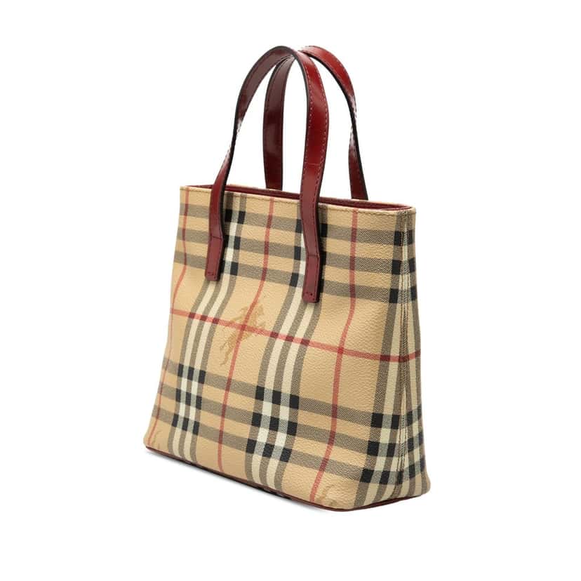 Burberry Haymarket Check Coated Canvas Handbag Beige Very good condition - Back View