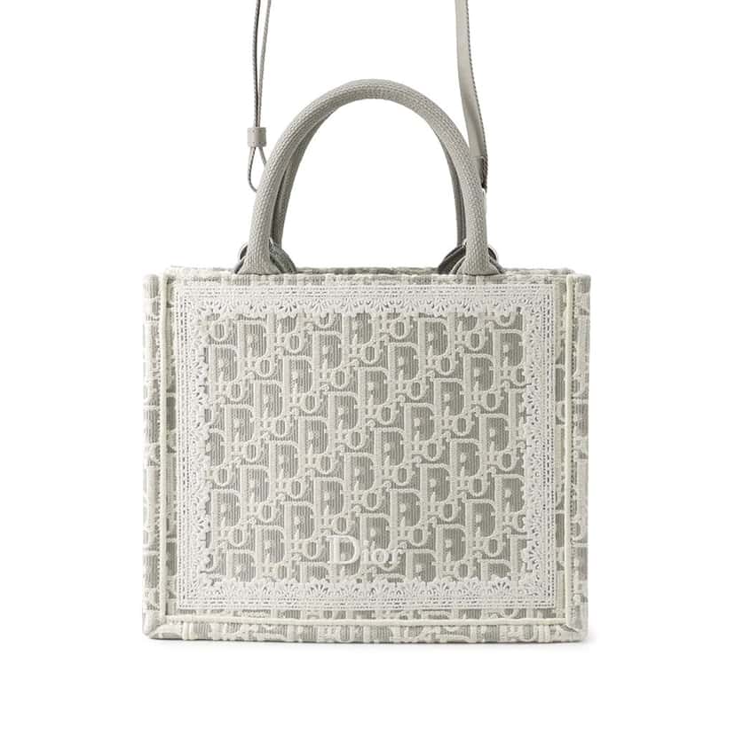 Dior Mini Oblique Embroidered Canvas Lace Book Tote Other Very good condition - Front View