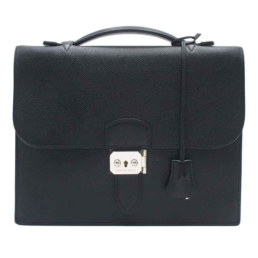 Hermès Swift Sac A Depeches 27 Black Leather Very good condition - Front View