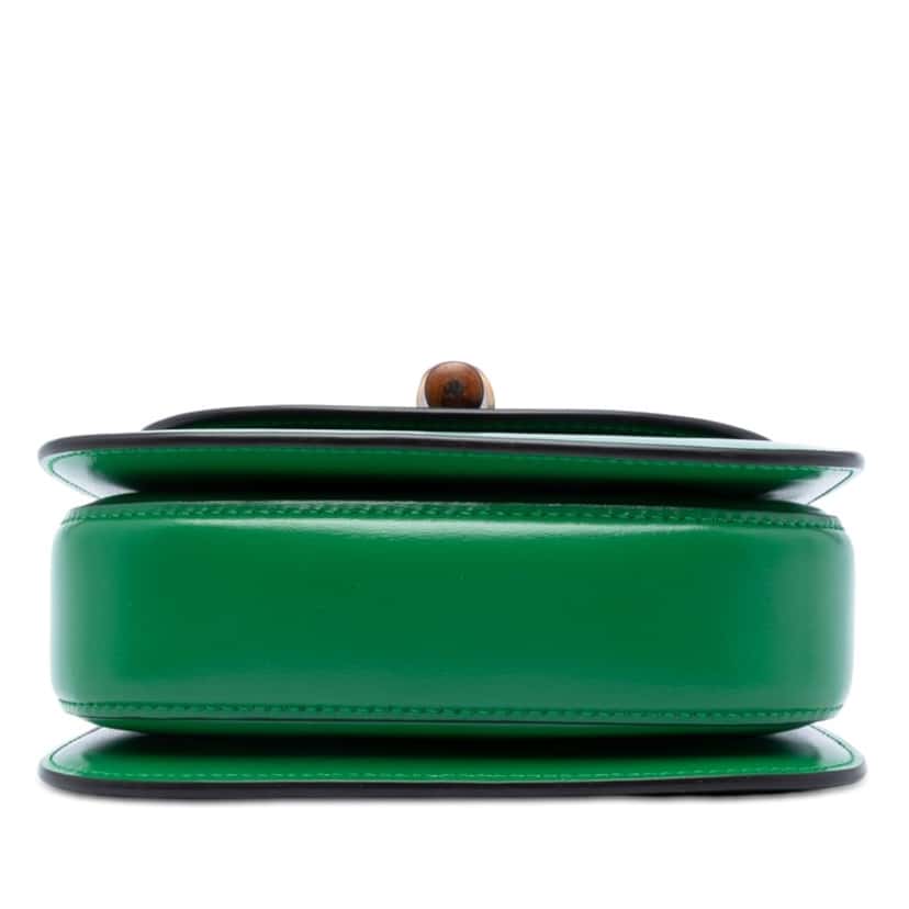 Gucci Mini Calfskin 1947 Bamboo Top Handle Bag Green Leather Very good condition - Inside View