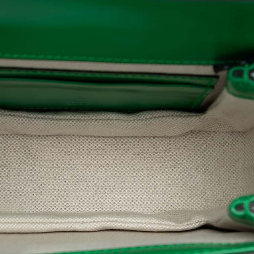 Gucci Mini Calfskin 1947 Bamboo Top Handle Bag Green Leather Very good condition - Model View