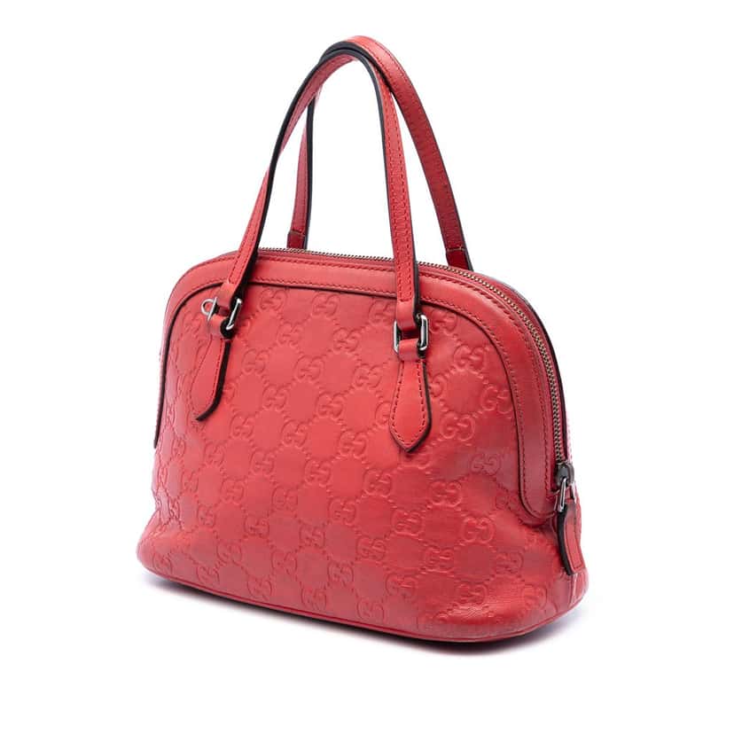 Gucci Mini Guccissima Dome Satchel Red Leather Very good condition - Back View
