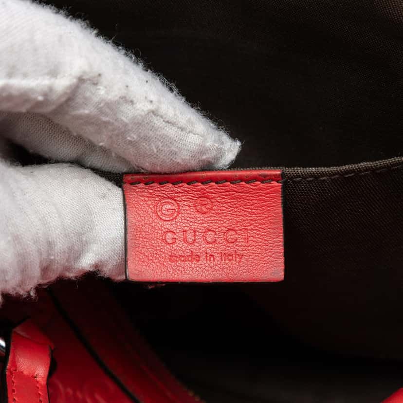 Gucci Mini Guccissima Dome Satchel Red Leather Very good condition - Box View