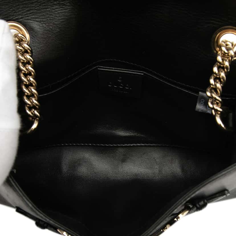 Gucci Small Leather Emily Shoulder Bag Black Leather Very good condition - Model View